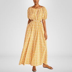 Rebecca Taylor Lattice Fleur Poplin Jumpsuit Pockets Elastic Openings Size 8